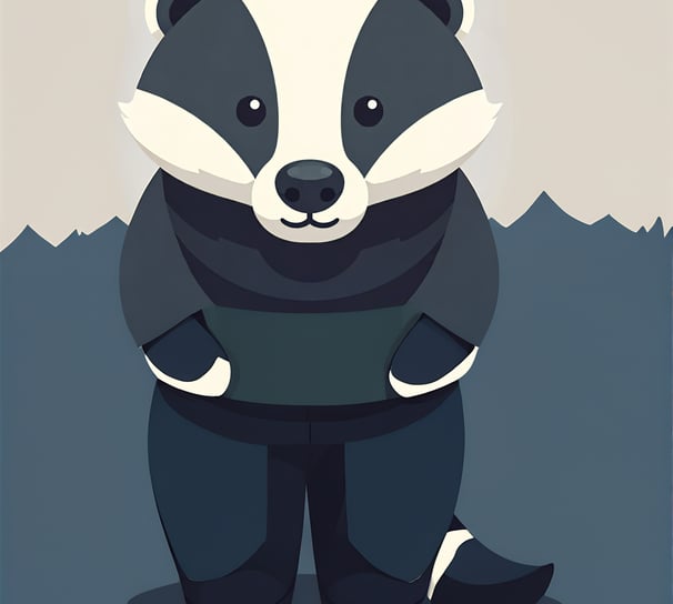 Badger Animal Photo in Vector Art Styling