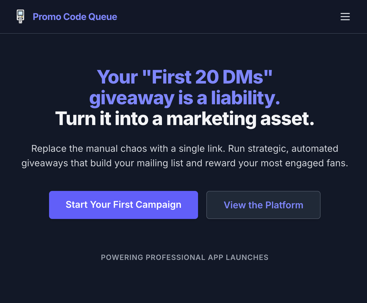 Promo Code Queue Preview